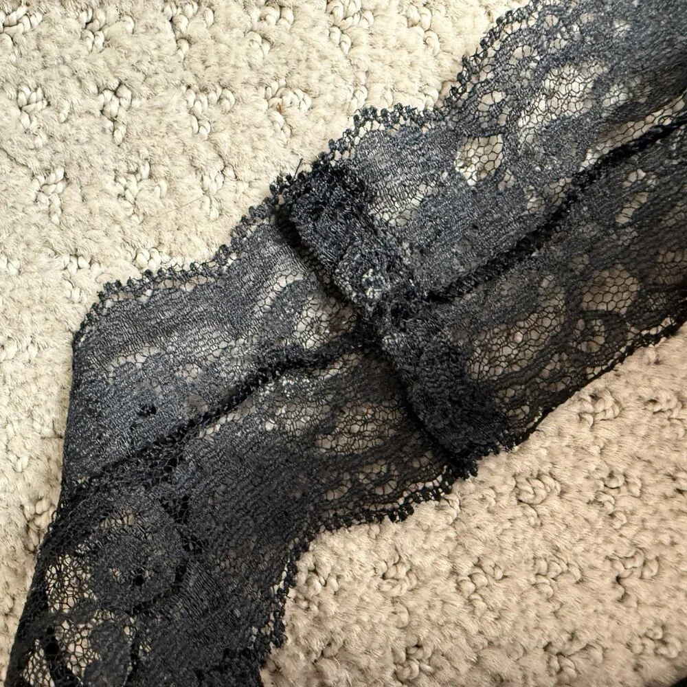 Ms Leslee Bodysuit Sexy Teddy Black Lace Spaghetti Strap Playsuit One Piece - Picture 6 of 10